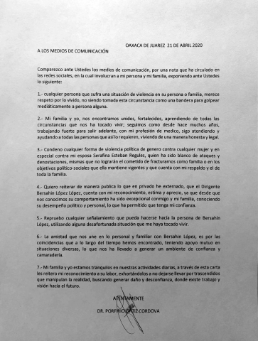 Carta de uno de los mencionados en esta campaña negra.