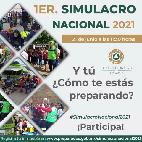 Oaxaca listo pare el Primer Simulacro Nacional 2021